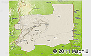 Shaded Relief Panoramic Map of Plateaux, physical outside