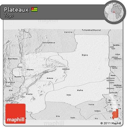 Silver Style Panoramic Map of Plateaux
