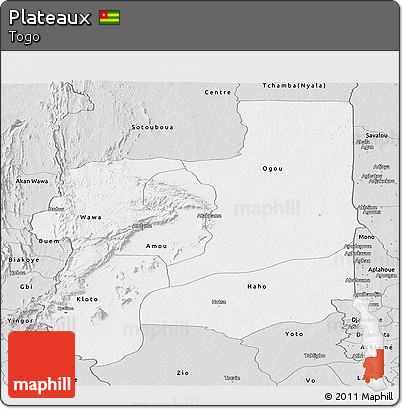 Silver Style Panoramic Map of Plateaux
