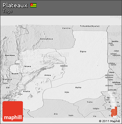 Silver Style Panoramic Map of Plateaux