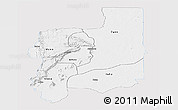 Silver Style Panoramic Map of Plateaux, single color outside