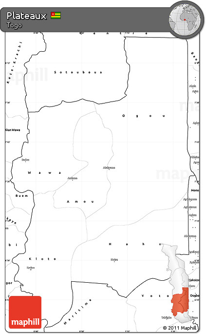 Blank Simple Map of Plateaux