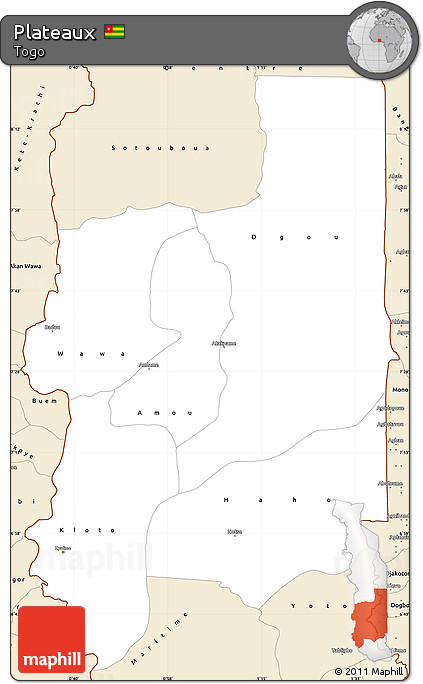 Classic Style Simple Map of Plateaux