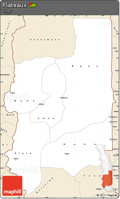 Classic Style Simple Map of Plateaux
