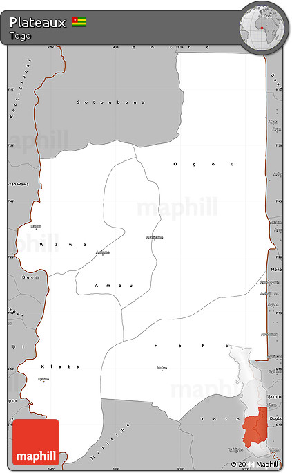 Gray Simple Map of Plateaux