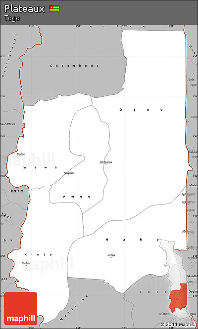 Gray Simple Map of Plateaux