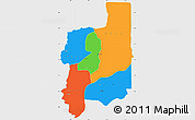 Political Simple Map of Plateaux, single color outside