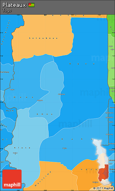 Political Shades Simple Map of Plateaux