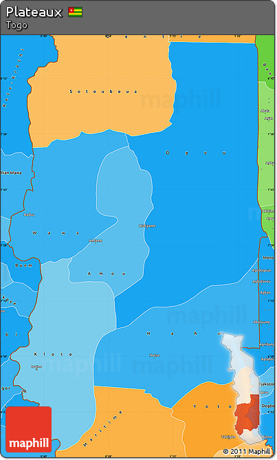 Political Shades Simple Map of Plateaux