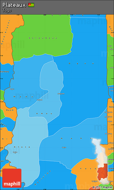 Political Shades Simple Map of Plateaux, political outside