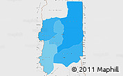 Political Shades Simple Map of Plateaux, single color outside, borders and labels