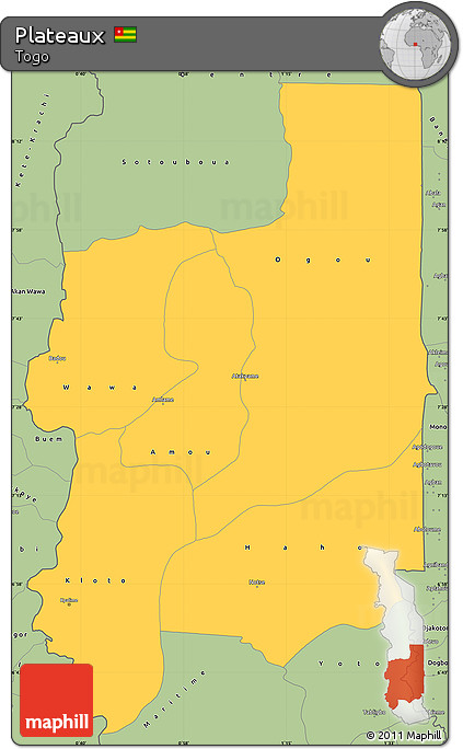 Savanna Style Simple Map of Plateaux