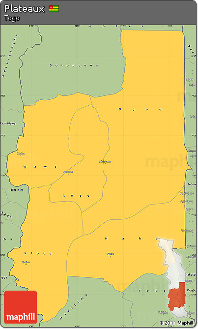Savanna Style Simple Map of Plateaux