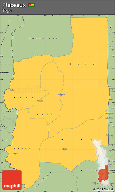 Savanna Style Simple Map of Plateaux