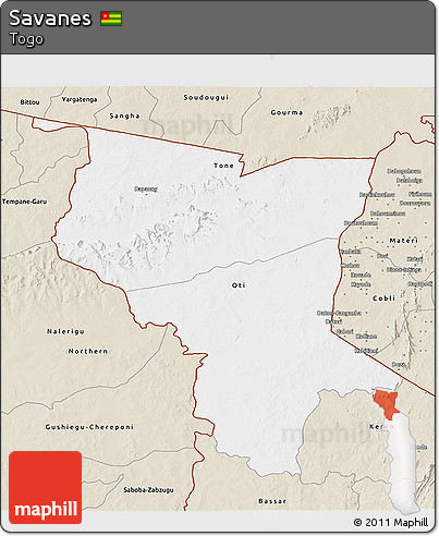 Classic Style 3D Map of Savanes