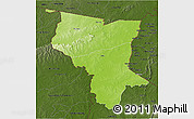Physical 3D Map of Savanes, darken
