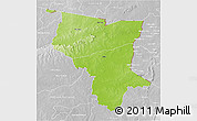 Physical 3D Map of Savanes, lighten, desaturated