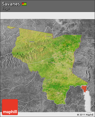 Satellite 3D Map of Savanes, desaturated