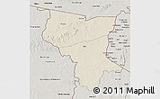 Shaded Relief 3D Map of Savanes, semi-desaturated