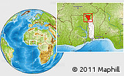 Physical Location Map of Savanes, highlighted country, within the entire country