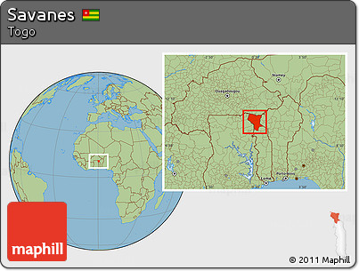 Savanna Style Location Map of Savanes
