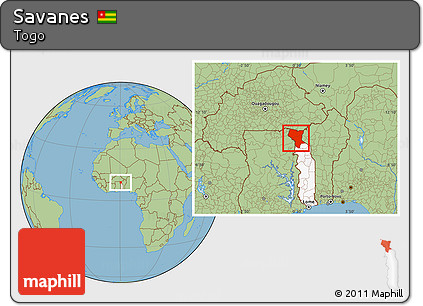 Savanna Style Location Map of Savanes, highlighted country