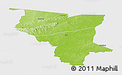 Physical Panoramic Map of Savanes, single color outside