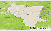 Shaded Relief Panoramic Map of Savanes, physical outside