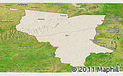 Shaded Relief Panoramic Map of Savanes, satellite outside