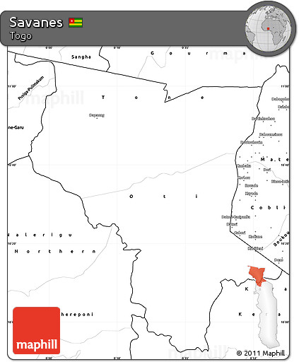 Blank Simple Map of Savanes