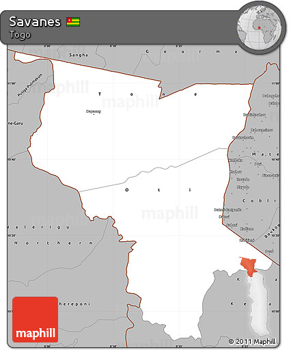 Gray Simple Map of Savanes