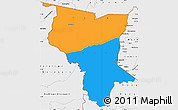 Political Simple Map of Savanes, single color outside, borders and labels