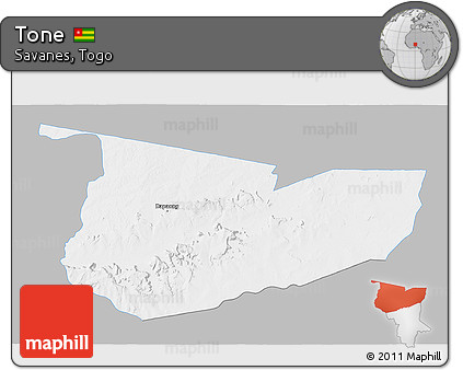 Gray 3D Map of Tone, single color outside