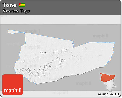 Gray 3D Map of Tone, single color outside