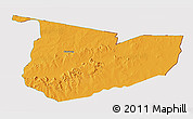 Political 3D Map of Tone, cropped outside