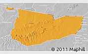 Political 3D Map of Tone, lighten, desaturated