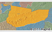 Political 3D Map of Tone, semi-desaturated