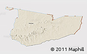 Shaded Relief 3D Map of Tone, cropped outside
