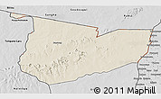Shaded Relief 3D Map of Tone, desaturated