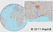Gray Location Map of Tone, within the entire country