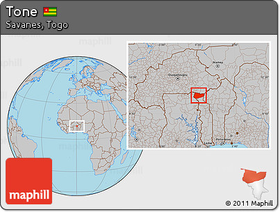 Gray Location Map of Tone
