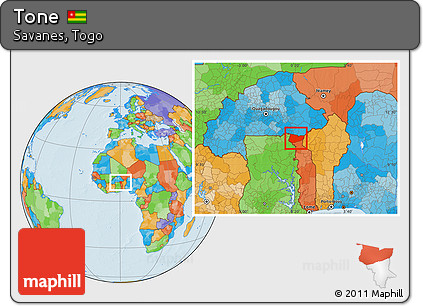 Political Location Map of Tone