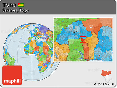 Political Location Map of Tone