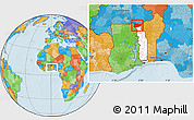 Political Location Map of Tone, highlighted country, within the entire country