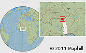 Savanna Style Location Map of Tone, highlighted country, highlighted parent region, hill shading