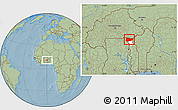 Savanna Style Location Map of Tone, highlighted parent region, hill shading