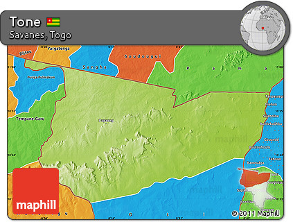 Physical Map of Tone, political outside