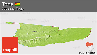 Physical Panoramic Map of Tone, cropped outside