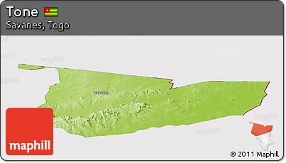 Physical Panoramic Map of Tone, cropped outside