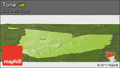 Physical Panoramic Map of Tone, darken